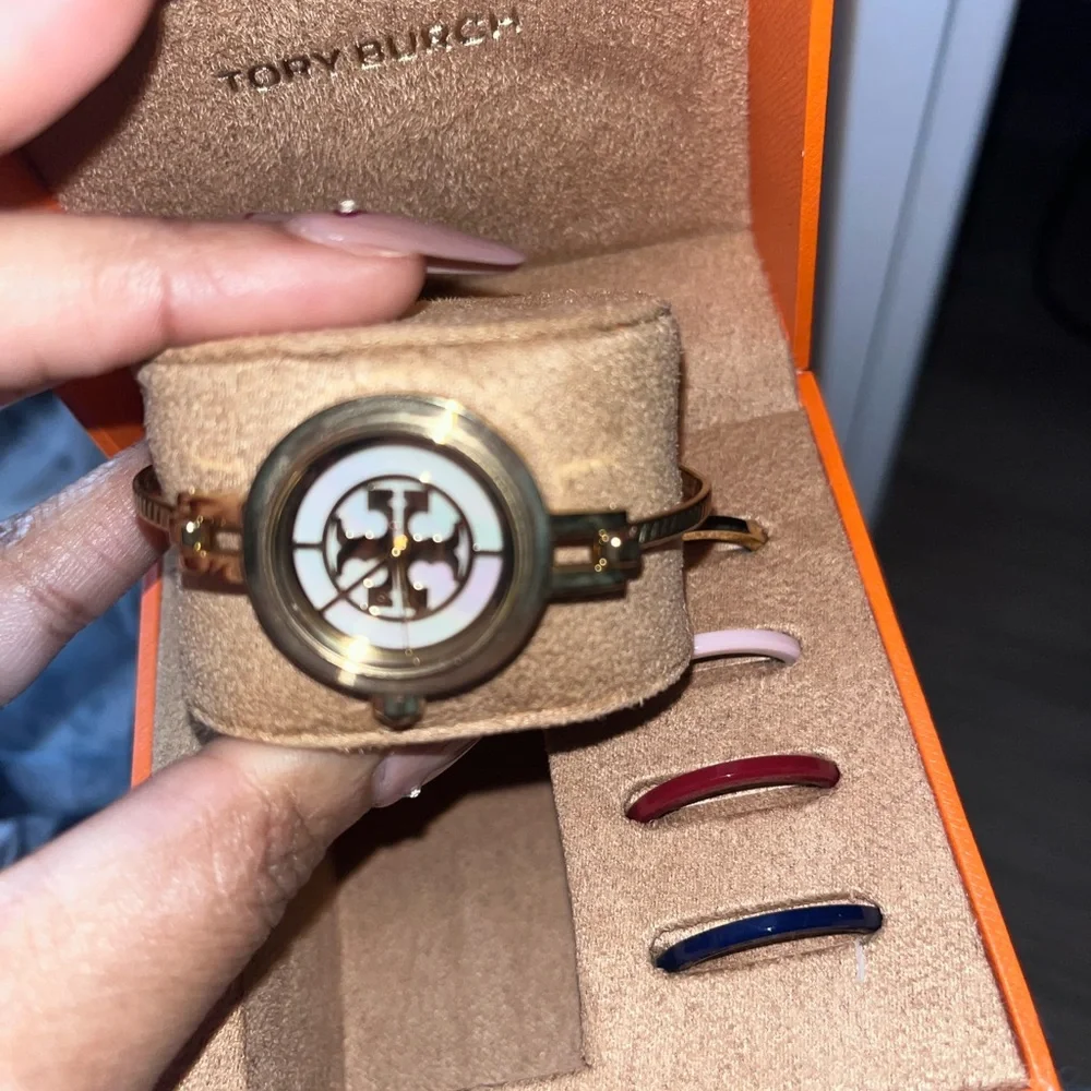 Tory Burch Gold Watch Set with Interchangeable Bands - Picture 3 of 5